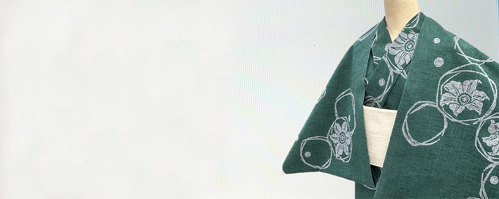 『紬ゆかたキング』鉄線散らし