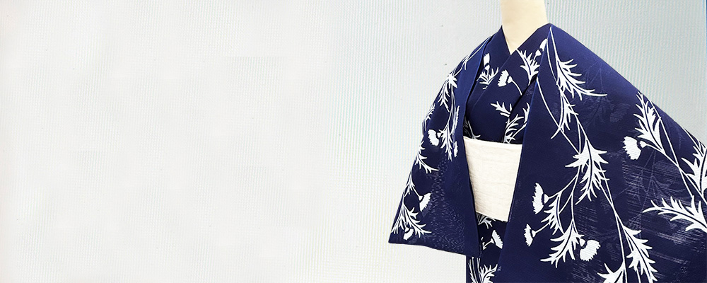 『綿絽地染』　あざみ