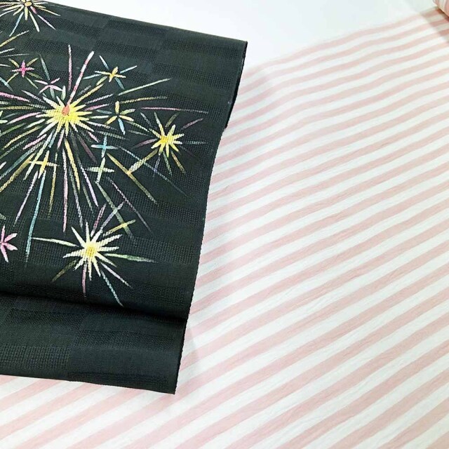 『麻着尺』縞 ピンク