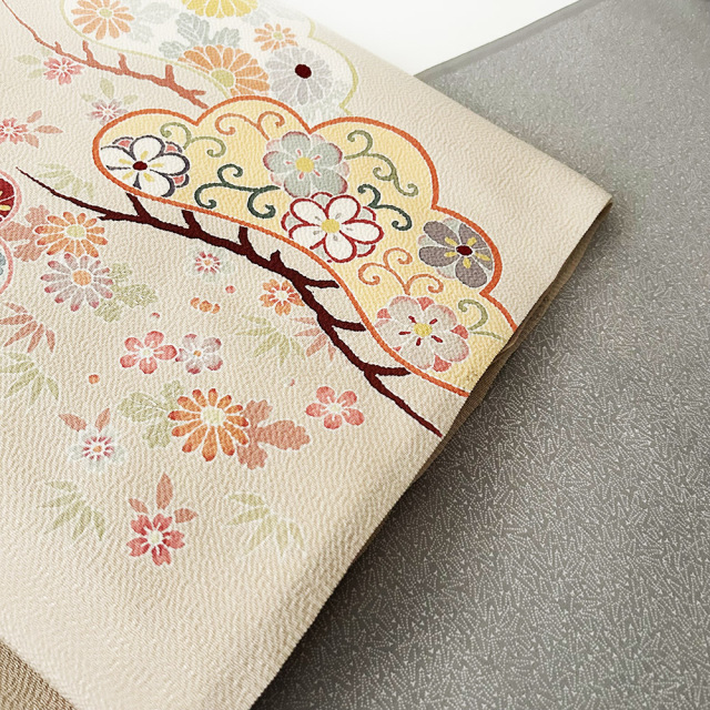 染名古屋帯』江戸友禅 松竹菊